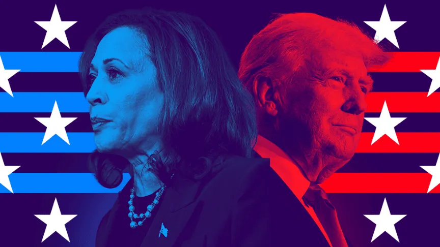 Las comunidades digitales de Donald Trump y Kamala Harris.